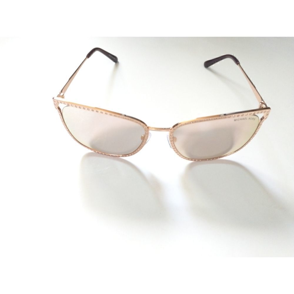 New! MICHAEL KORS Women's Stockholm Mirror Square Sunglasses With Case Rose Gold - Picture 7 of 13